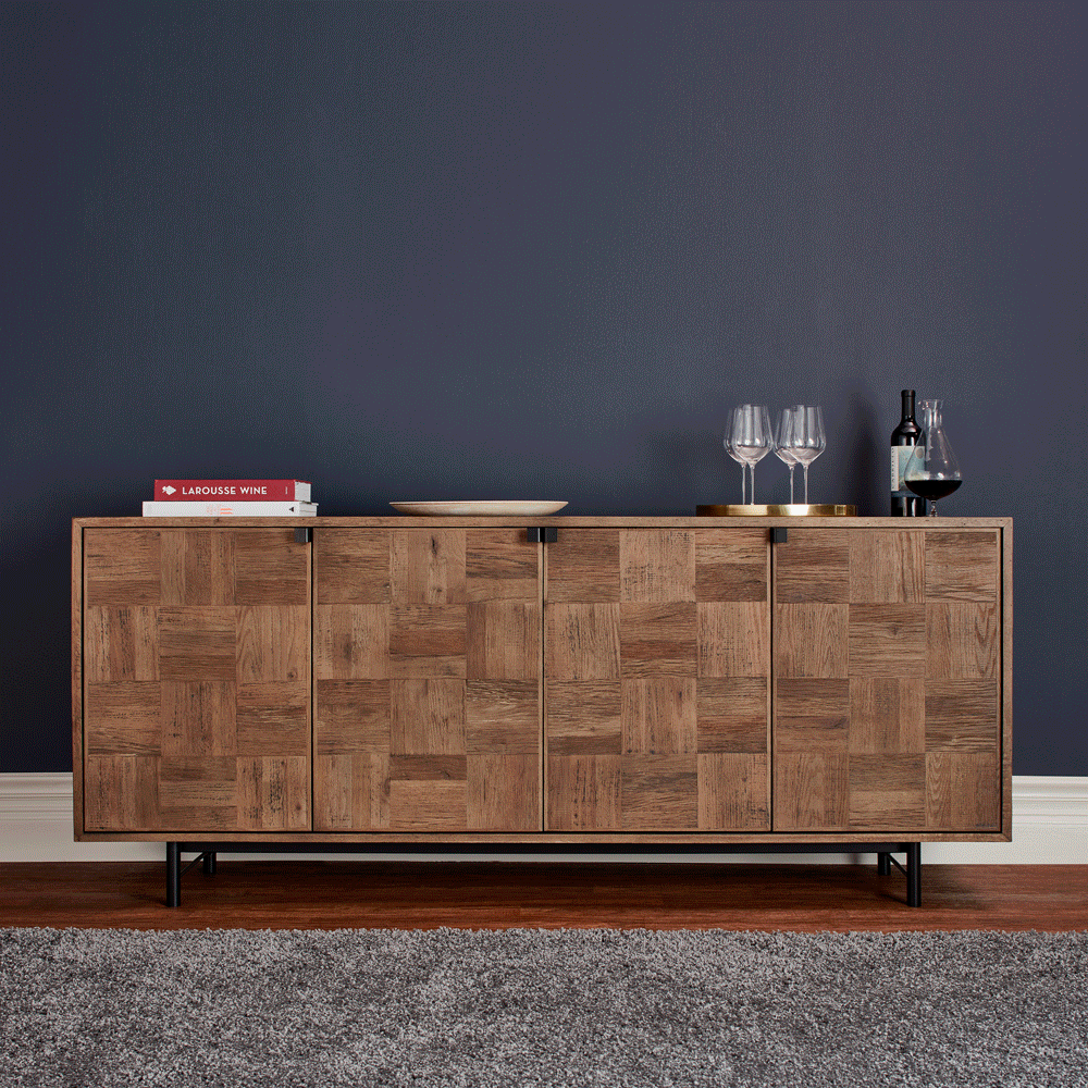 Animated image of Loire American Oak Wine Credenza with Integrated Wine Coolers