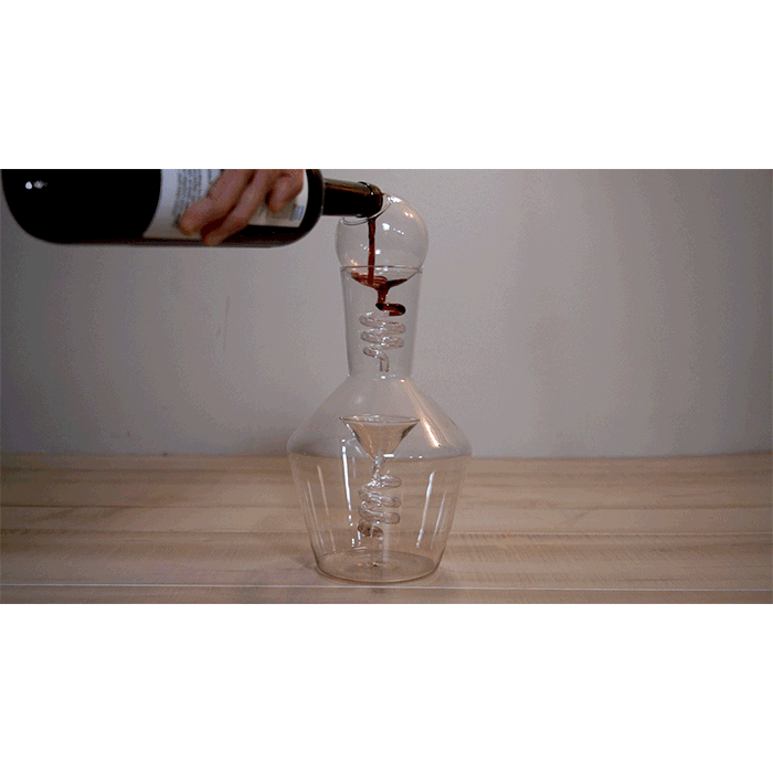 Animated image of Wine Enthusiast Art Series Spiral Decanter and Aerator Set